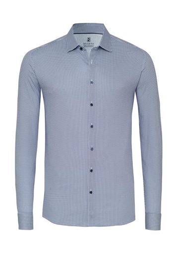 Picture of Camisa estampado micro lunares azules slim fit 