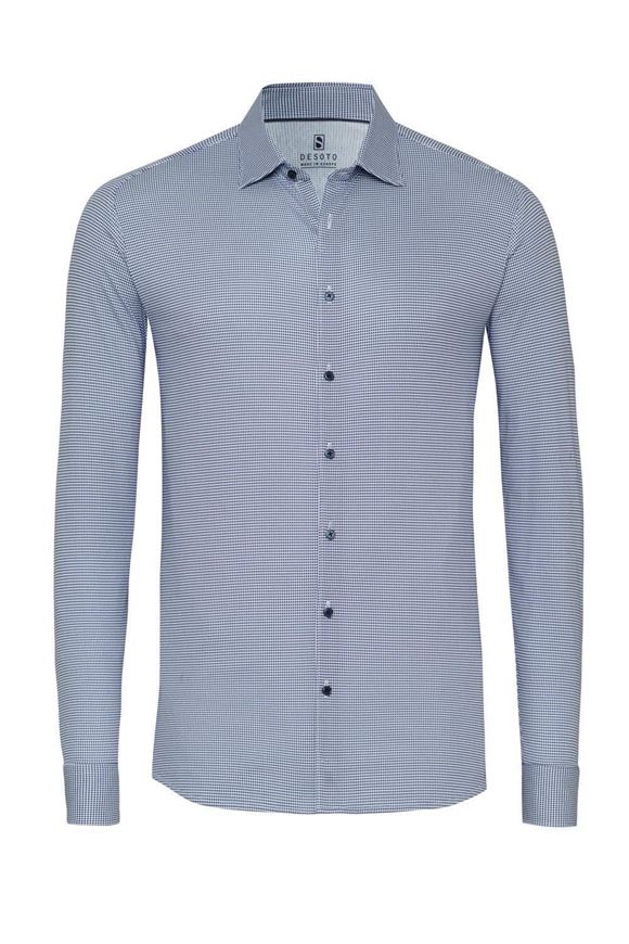 Picture of Camisa estampado micro lunares azules slim fit 