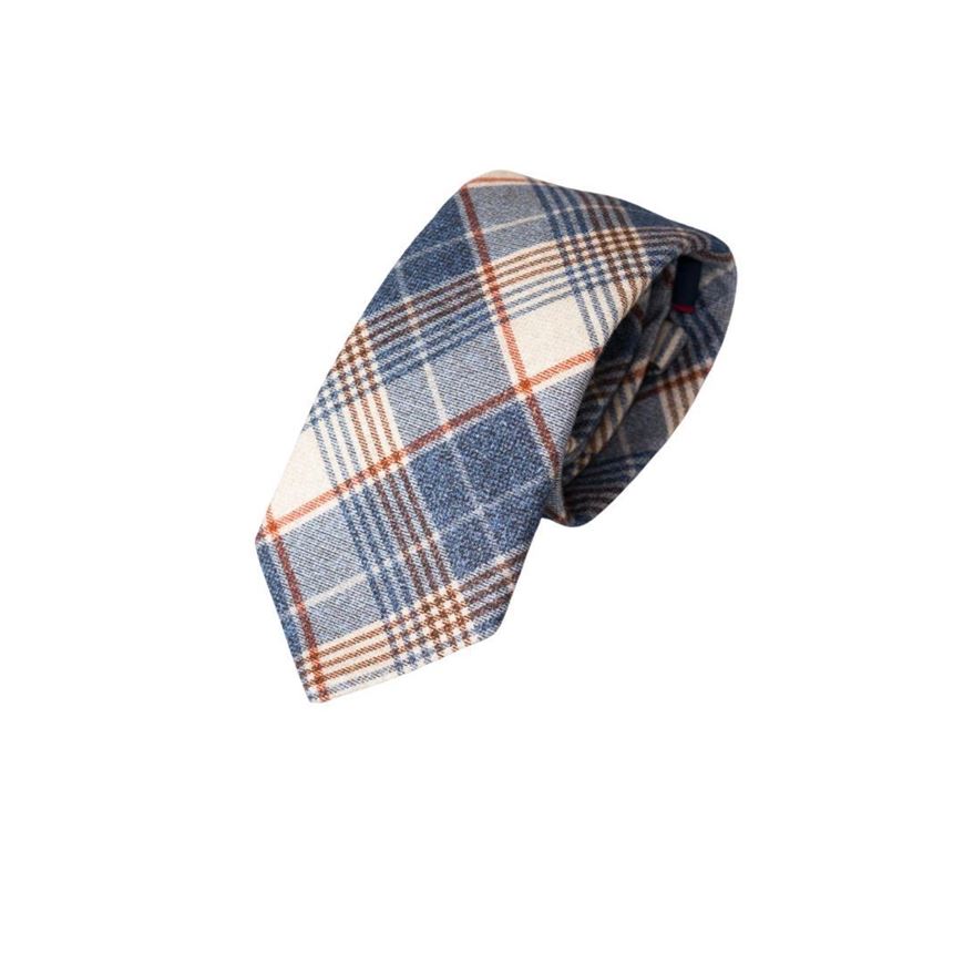 Foto de Corbata de algodón en estampado de cuadros