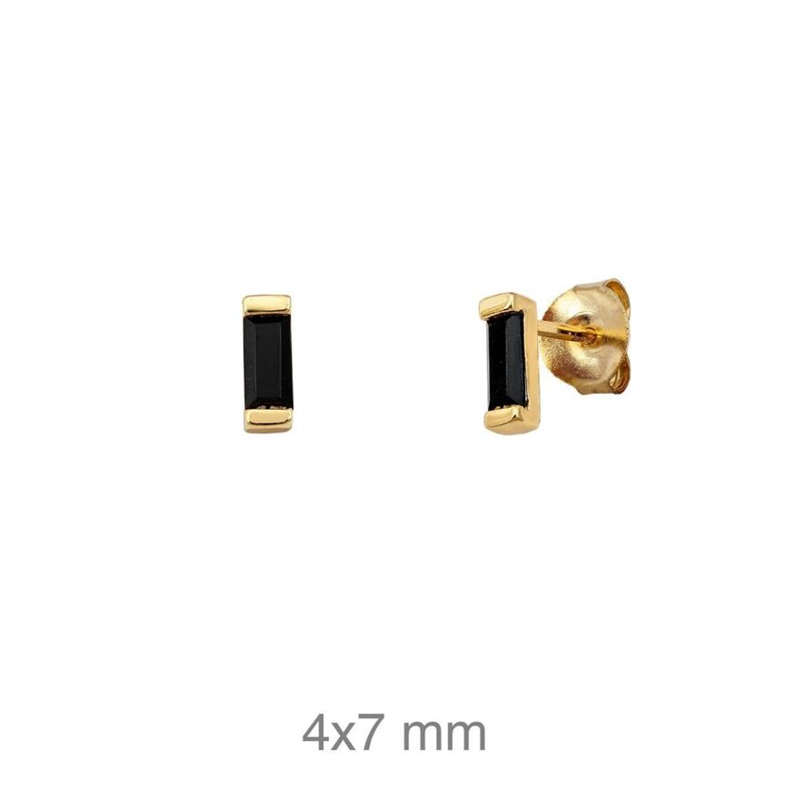 Foto de Pendientes mini bagué de circonita negra