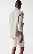 Picture of Camisa regular fit en mezcla de lino verde caqui