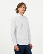 Picture of Camisa blanca de vestir relaxed fit en microestructura de algodón mezcla