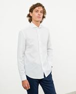 Picture of Camisa blanca de vestir relaxed fit en microestructura de algodón mezcla