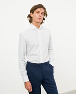 Picture of Camisa blanca de vestir relaxed fit en microestructura de algodón mezcla