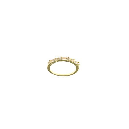 Foto de Sortija Minijewels plata chapado dorado circonitas blancas baguets
