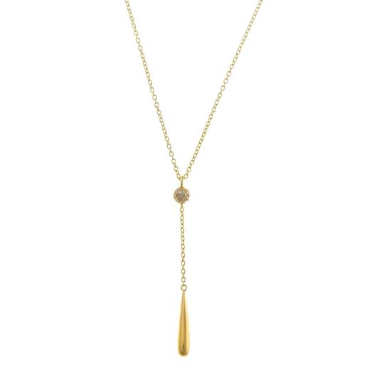 Foto de Collar Héritière plata chapado dorado esfera micro pave