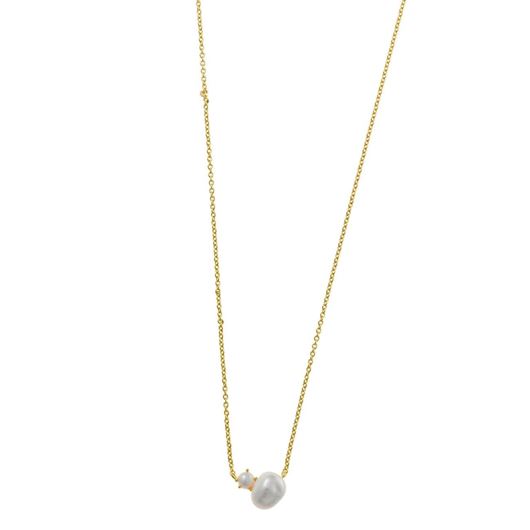 Foto de Collar Minijewels plata chapado dorado perla keshi y