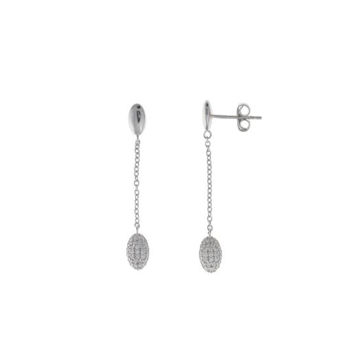 Foto de Pendientes Héritière plata rodio ovalo micro pave circonitas
