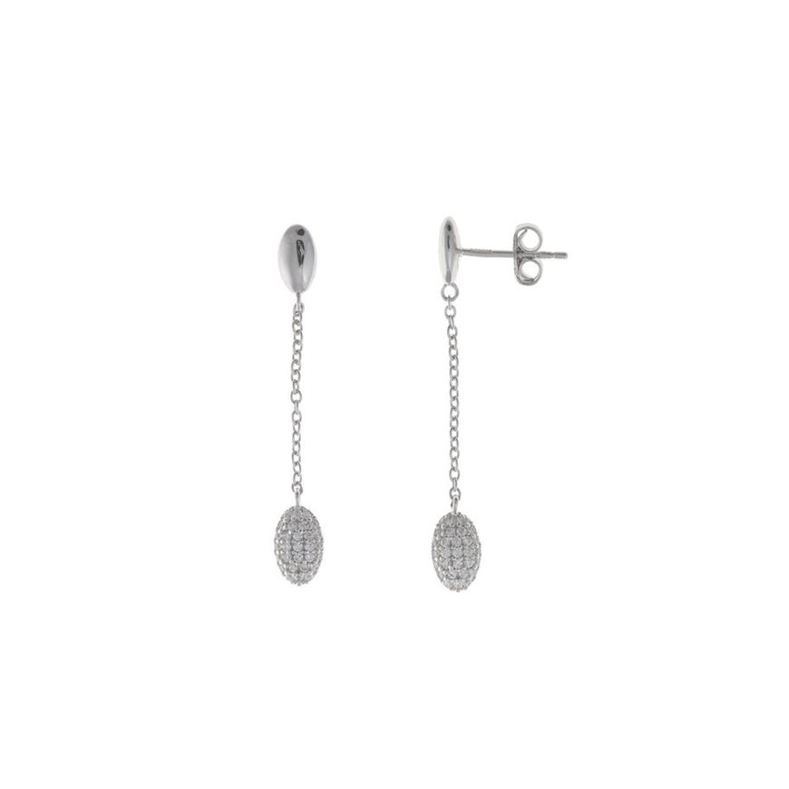 Foto de Pendientes Héritière plata rodio ovalo micro pave circonitas