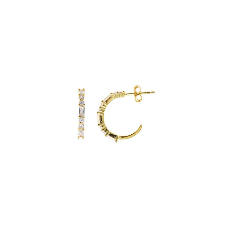 Foto de Pendientes Minijewels plata chapado dorado aro circonitas blancas