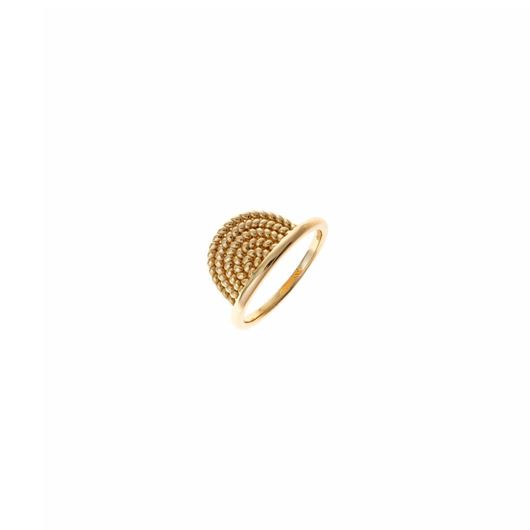 Foto de Sortija plata chapado dorado semi circulo yute