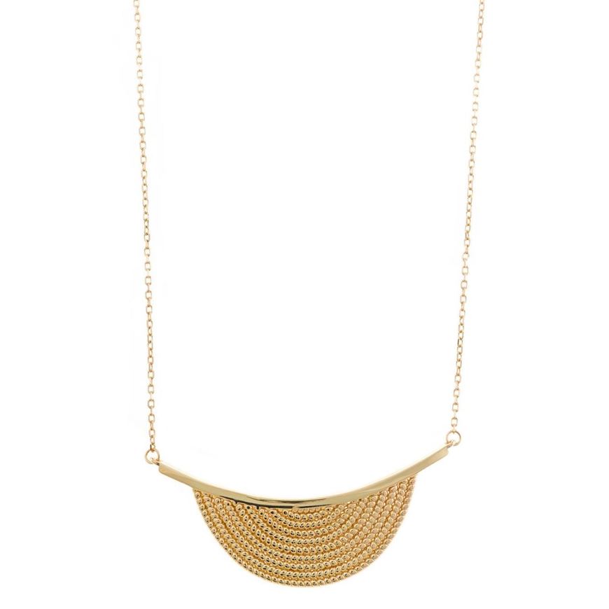 Foto de Collar plata chapado dorado semi circulo yute