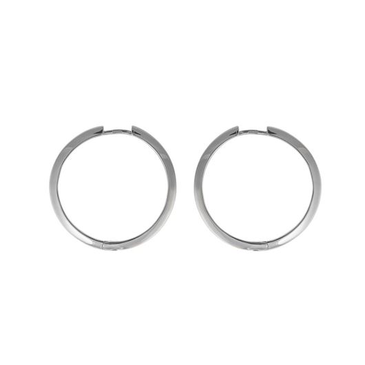 Foto de Pendientes Hoops plata rodio aro tubo plano liso