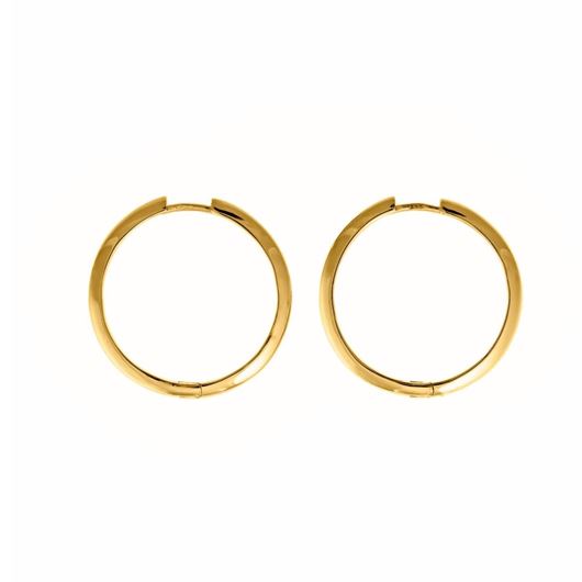 Foto de Pendientes Hoops plata chapado dorado aro tubo plano