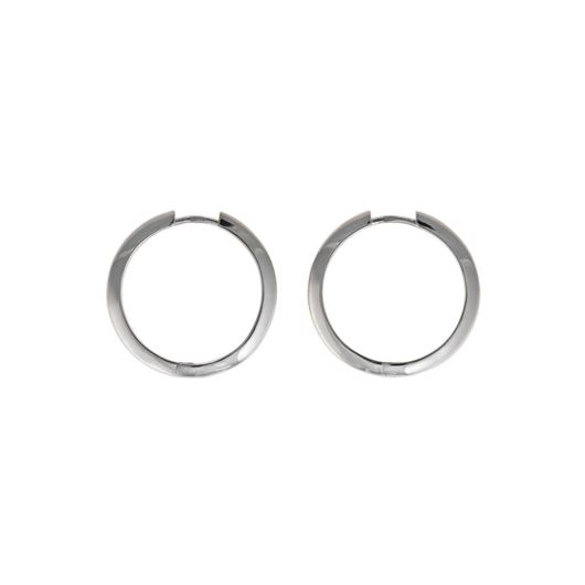 Foto de Pendientes Hoops plata rodio aro tubo plano liso