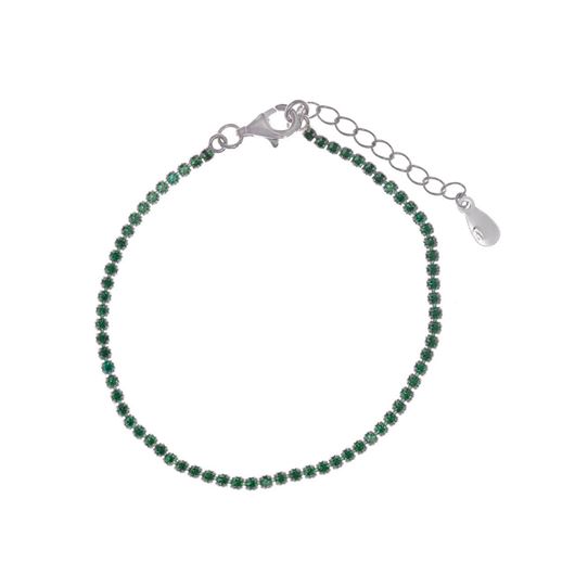 Foto de Pulsera Blink plata rodio riviere circonitas verde