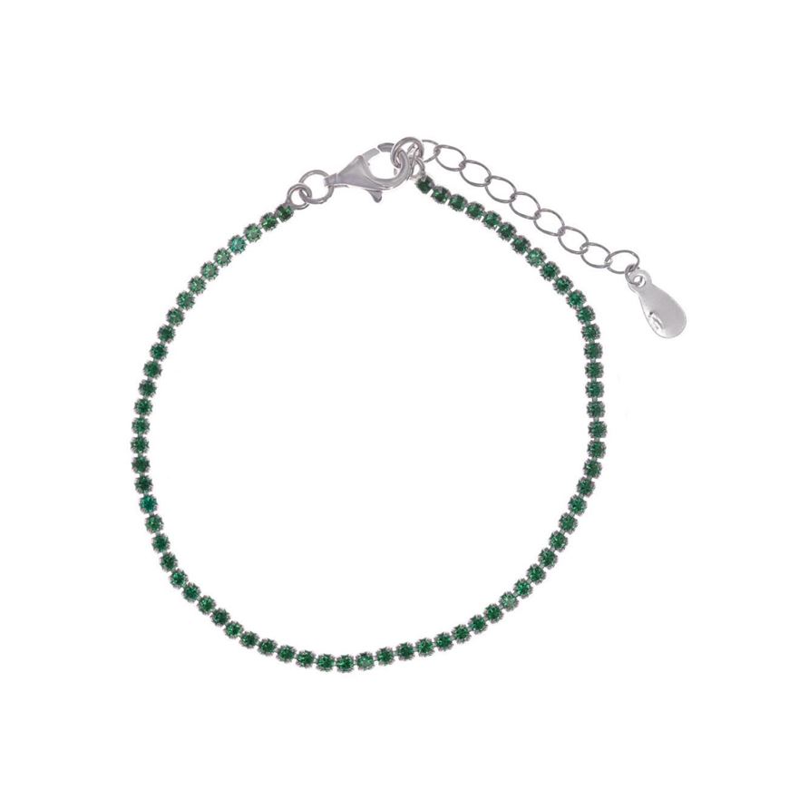 Foto de Pulsera Blink plata rodio riviere circonitas verde