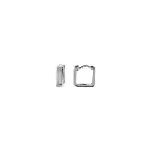 Foto de Pendientes plata rodio aros cuadrado liso