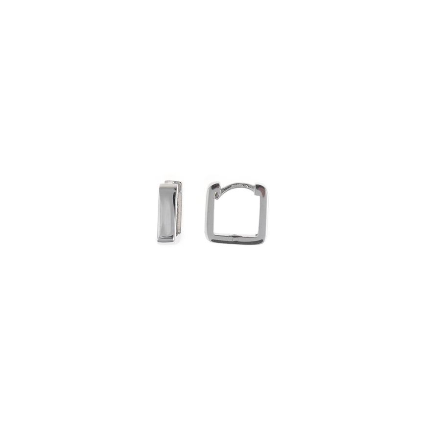Foto de Pendientes plata rodio aros cuadrado liso