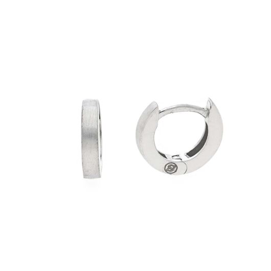 Foto de Pendientes plata rodio aros mate
