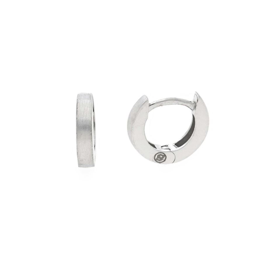 Foto de Pendientes plata rodio aros mate