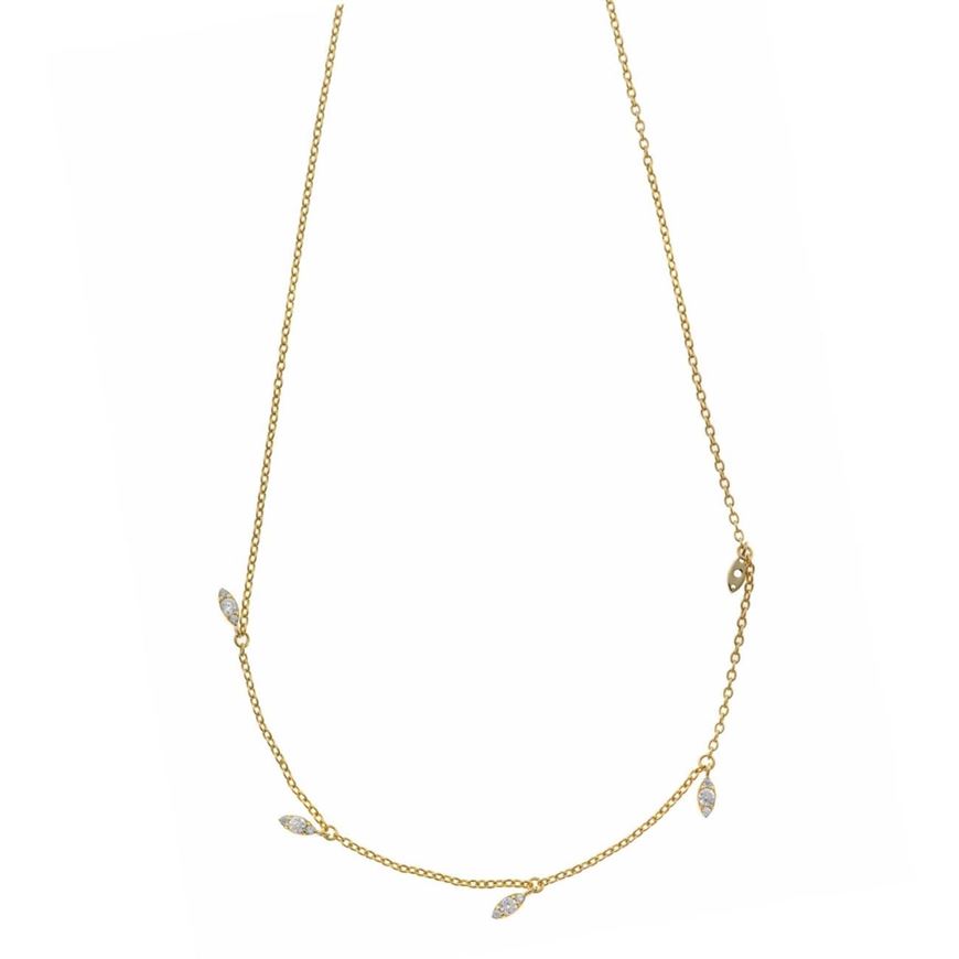 Picture of Collar Minijewels plata chapado dorado circonitas blancas ovalos