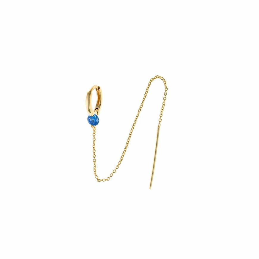 Picture of Pendiente suelto plata chapado dorado aro circonita