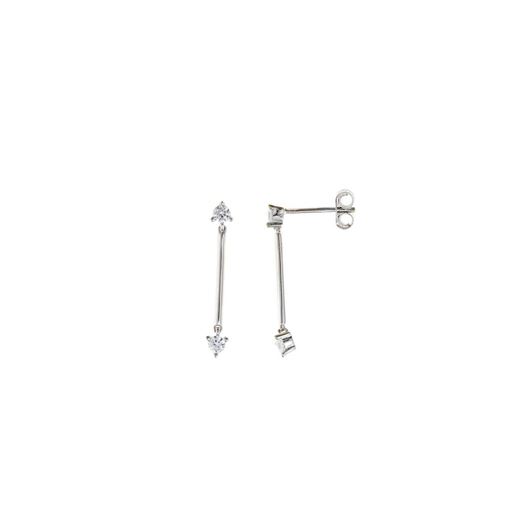 Foto de Pendientes plata rodio barras dos circonitas blancas