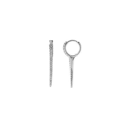 Foto de Pendientes plata rodio aros con pincho circonitas