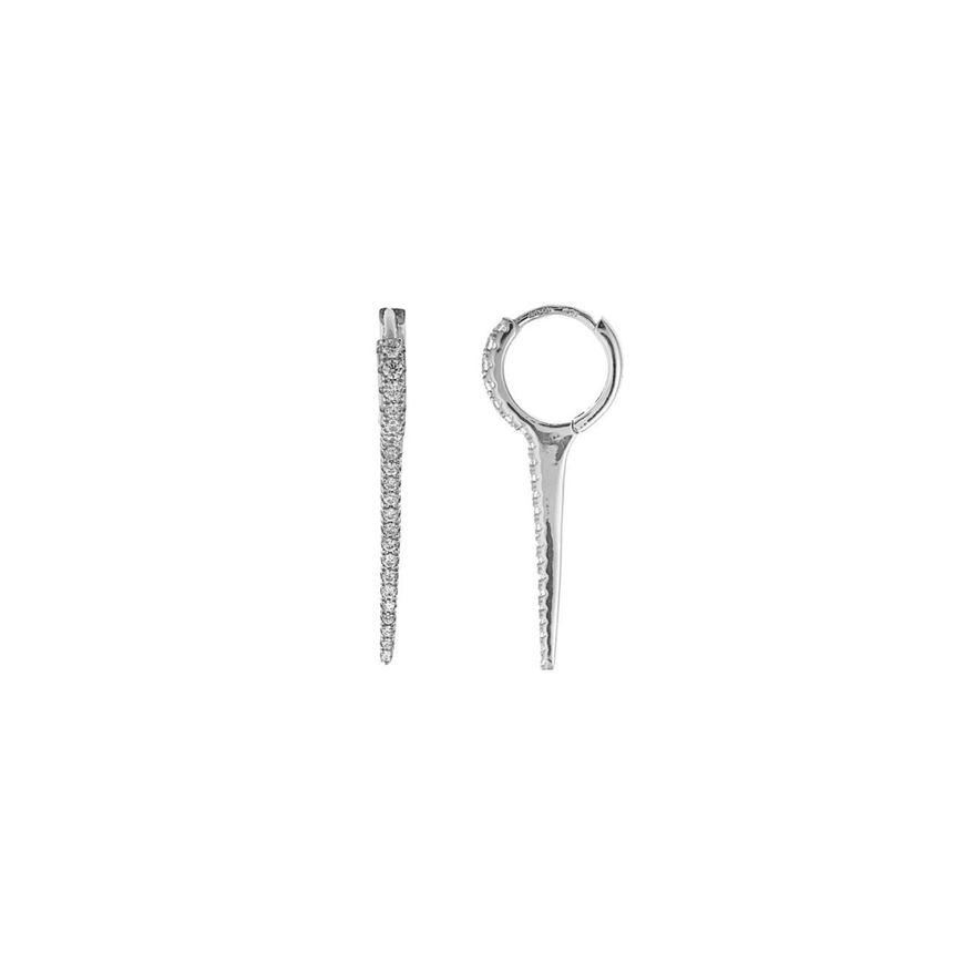 Foto de Pendientes plata rodio aros con pincho circonitas