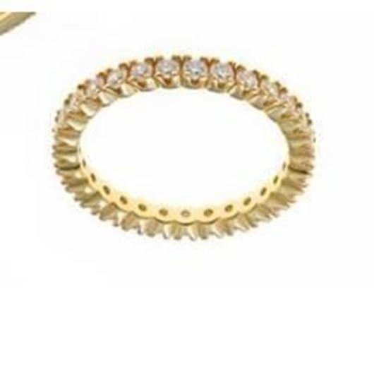 Foto de Sortija plata chapado dorado circonitas blancas