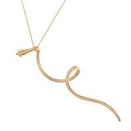 Foto de Collar Jungle plata chapado dorado serpiente circonitas blancas