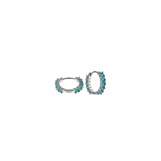 Foto de Pendientes plata rodio aros circonitas paraiba