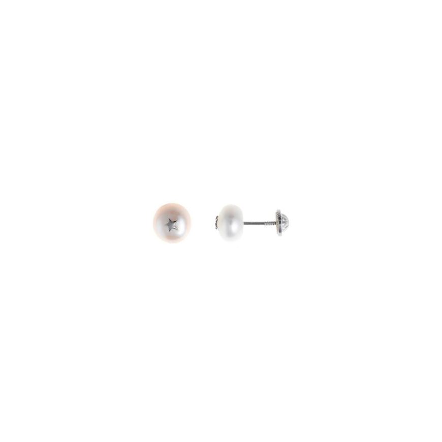 Foto de Pendientes plata rodio perla estrella