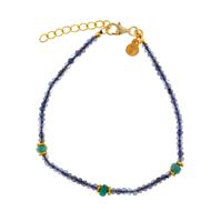 Foto de Pulsera Organic plata chapado dorado iolita y esmeralda