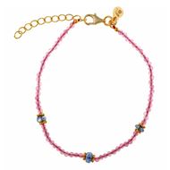 Foto de Pulsera Organic plata chapado dorado turmalina rosas y