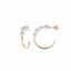 Foto de Pendientes plata chapado dorado aro perlas redondas