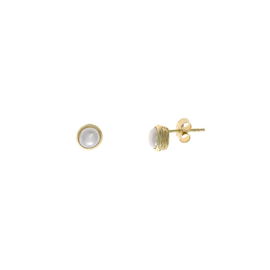 Foto de Pendientes plata chapado dorado perla agua dulce