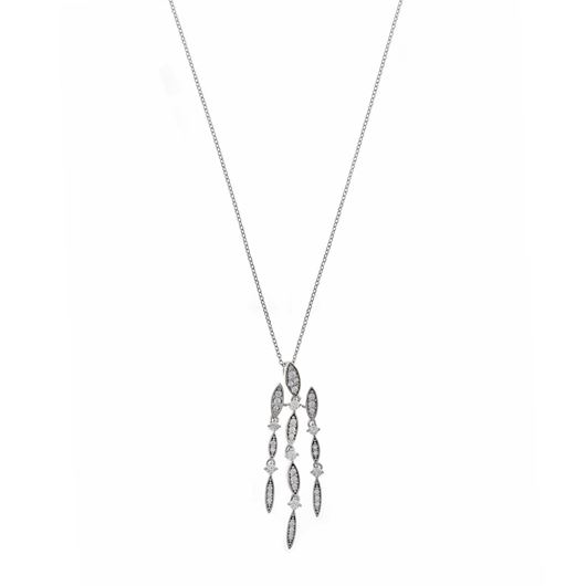 Foto de Collar plata rodio ovalos circonitas blancas