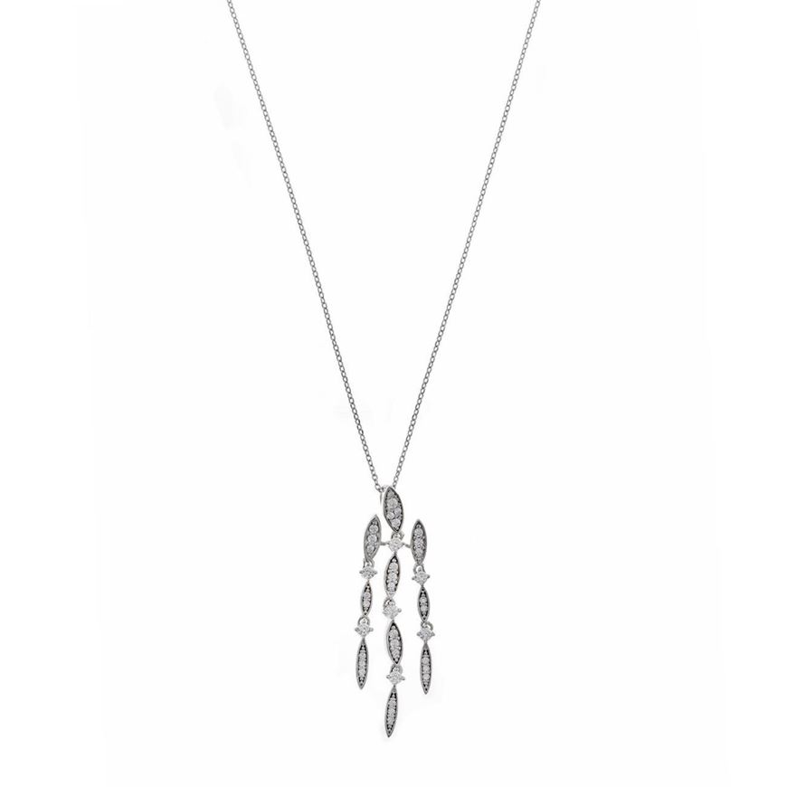 Foto de Collar plata rodio ovalos circonitas blancas