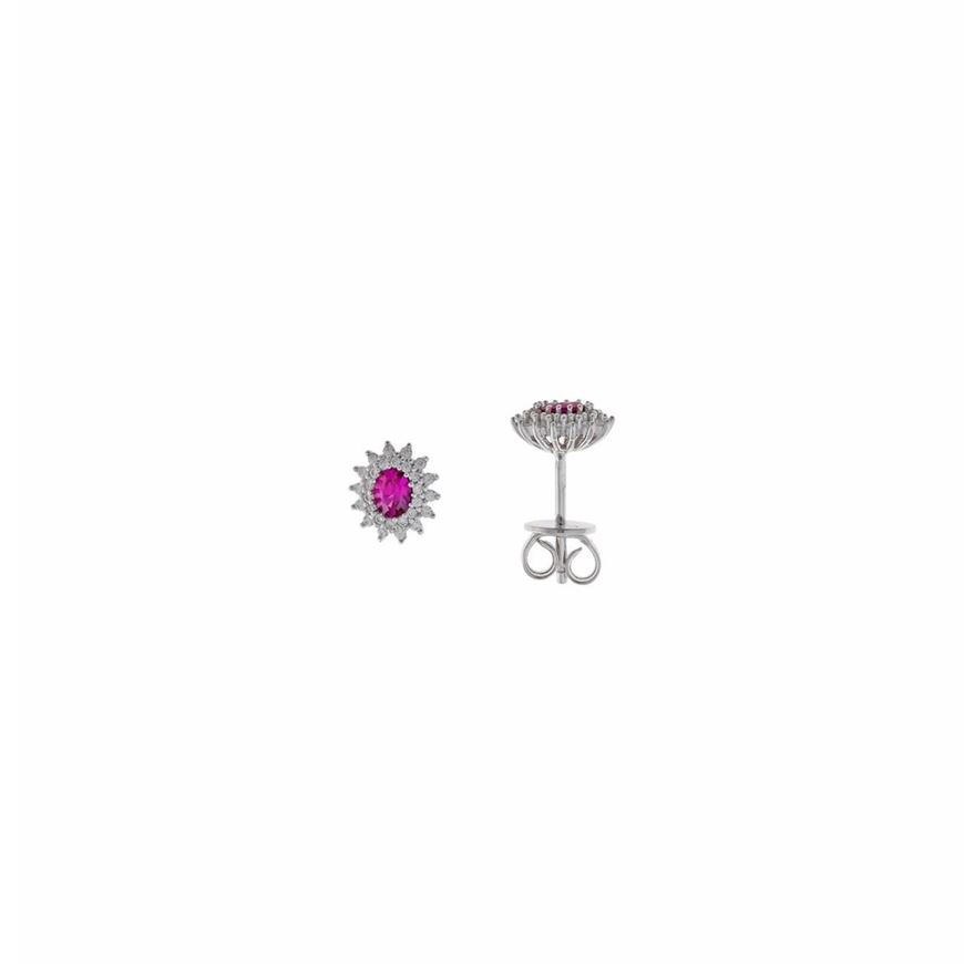 Picture of Pendientes plata rodio circonita rubi ovalada alreadedor