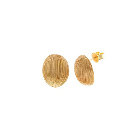 Picture of Pendientes Electra plata chapado dorado ovalo hilado diamantado