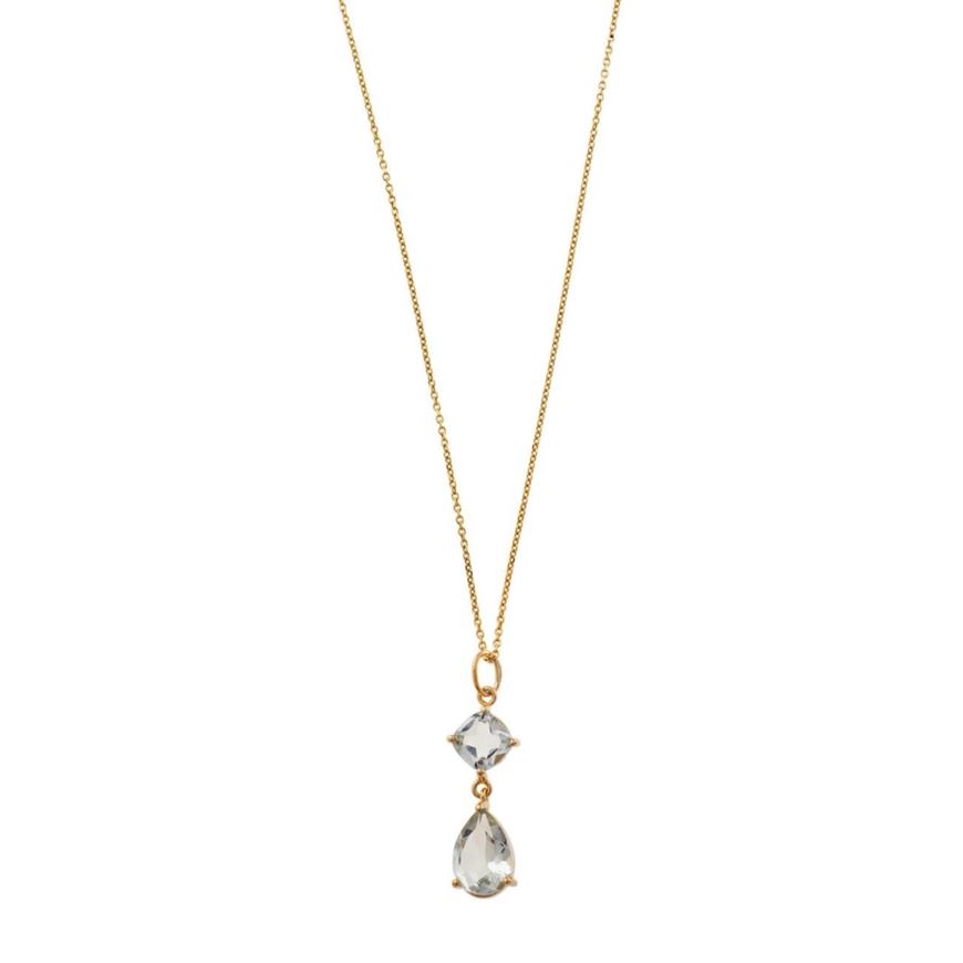 Foto de Collar plata Caramel chapado dorado verde amatista cuadrado