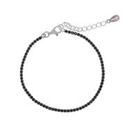 Foto de Pulsera Blink riviere de plata baño rodio con circonitas negras
