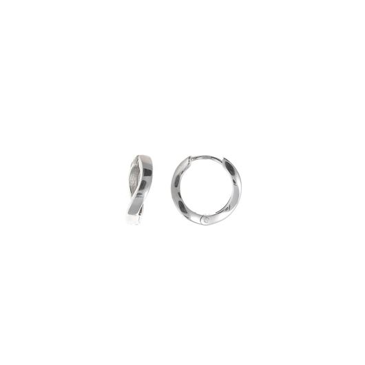 Foto de Pendientes aro plata baño rodio curvo liso 16 mm