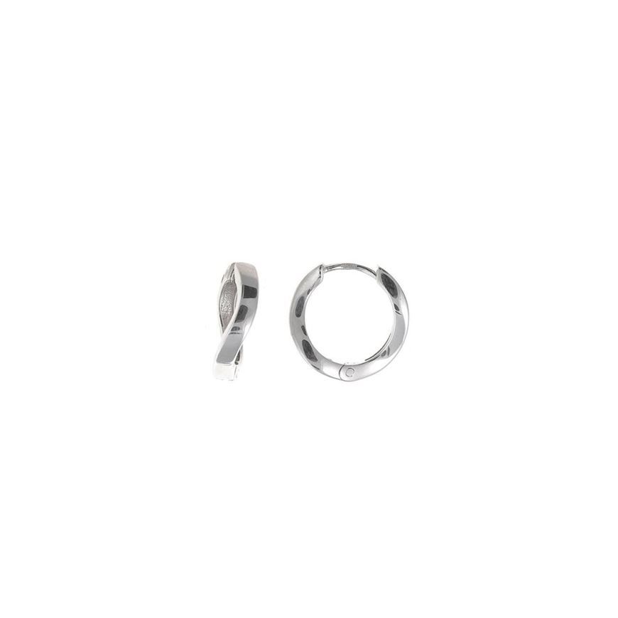 Foto de Pendientes aro plata baño rodio curvo liso 16 mm