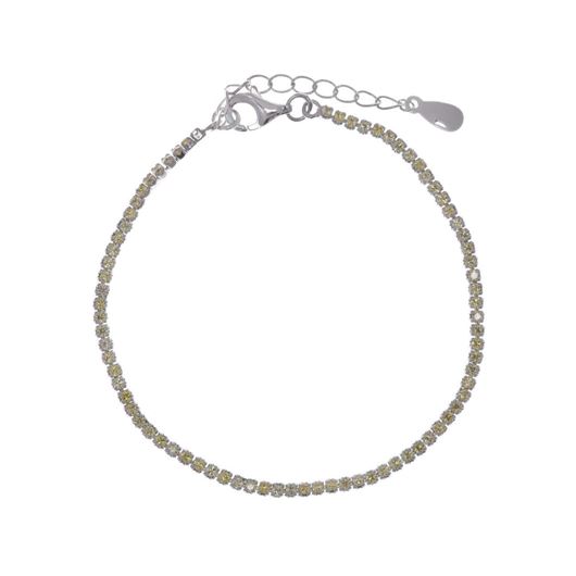 Foto de Pulsera Blink riviere de plata baño rodio con circonitas amarillas