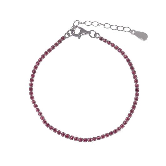 Foto de Pulsera Blink riviere en plata con circonitas rojas