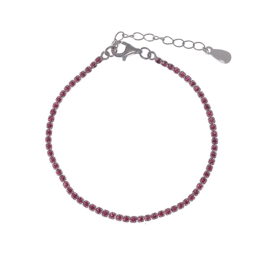 Foto de Pulsera Blink riviere en plata con circonitas rojas
