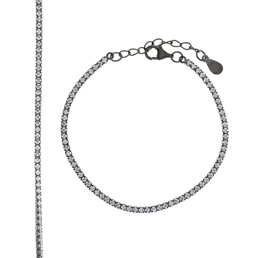 Foto de Pulsera Blink de plata baño rutenio con circonitas